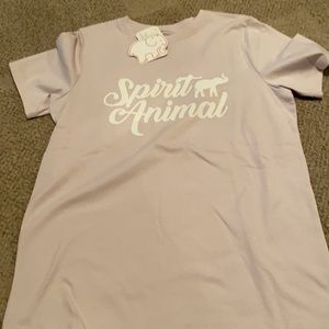Brand new Ivory Ella t-shirt lilac “spirit animal” size XS